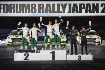 Rally Japan podium WRC2